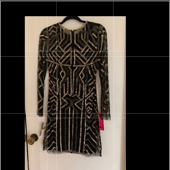 Black /gold Gianni Bini dress - Picture 2 of 7